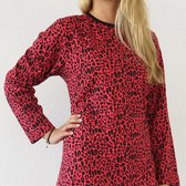 Temptation Dames Nachthemd - Bigshirt - Panter print - Rood - Maat XL