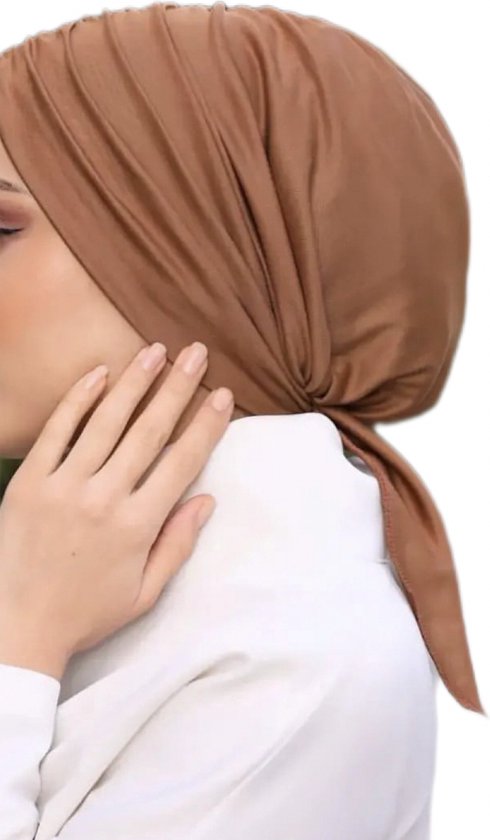 Tulband - turban- Hooddoek - Headwrap - Hoofddeksel - Hijab - Chemo Muts - Headwear Turban - Caramel/Bruin