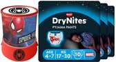 DryNites Luierbroekjes Boy 4-7 jaar Voordeelbox + Gratis Spiderman Led Projector Lamp Pakket