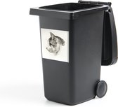 Container sticker Kop van een kat, naar links - schilderij van Jean Bernard - 40x40 cm - Kliko sticker