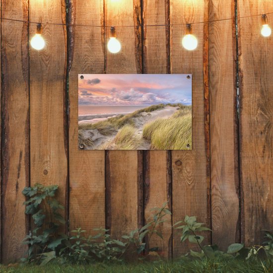 Décoration de jardin Plage - Mer - Dune - Coucher de soleil - 60x40 cm - Poster de jardin - Toile de jardin - Poster extérieur
