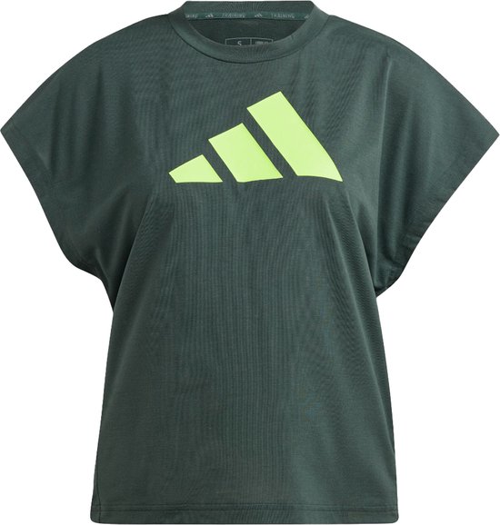 Adidas ti logo t-shirt in de kleur groen.