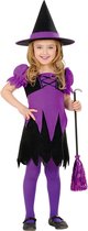 Widmann - Heks & Spider Lady & Voodoo & Duistere Religie Kostuum - Afschuwelijk Vieze Toverdrank Heks - Meisje - Paars, Zwart - Maat 104 - Halloween - Verkleedkleding