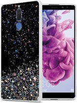Cadorabo Hoesje geschikt voor Huawei MATE 10 LITE in Zwart met Glitter - Beschermhoes van flexibel TPU silicone met fonkelende glitters Case Cover Etui