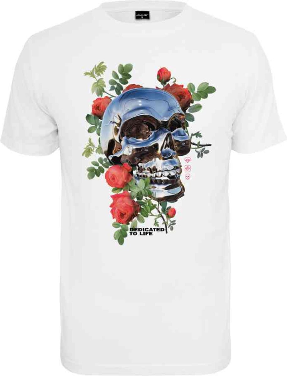 Mister Tee Chrome Skull Heren T-shirt M Wit