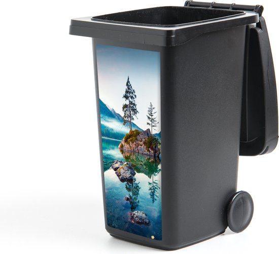 Container sticker Bergen - Meer - Bomen - Natuur - Water - 38x80 cm ...