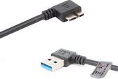 OneOne 0,23 m Micro USB 3.0 kabel. Haaks links en haaks rechts. 5 Gbps Micro USB B kabel is geschikt voor o.a. externe harde schijf / portable harde schijf (HDD)
