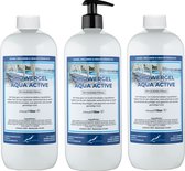 Douchegel Aqua Active 1 liter - met gratis pomp - set van 3 stuks - Showergel