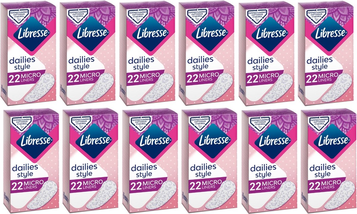 Goedkoopste Libresse Micro Inlegkruisjes - 12x22st - Voordeelverpakking