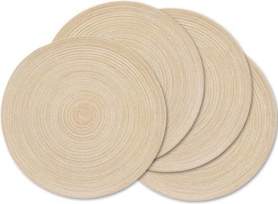 Lot De 6 Sets De Table Ronds Tressés Pour Tables De Salle à