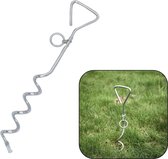 PD® - Mooring Spiral - Piquets d'attache - Ensemble d'amarrage de camping - 16 CM - Argent - Métal - Activités de plein air pour animaux de compagnie