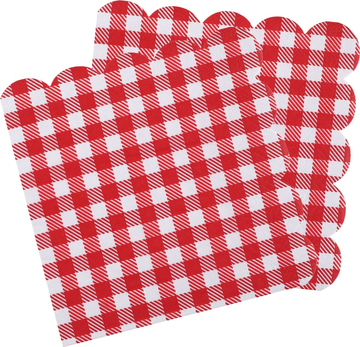 Santex boerenbont Oktoberfest thema servetten - 40x stuks - 16 cm - ginghamprint
