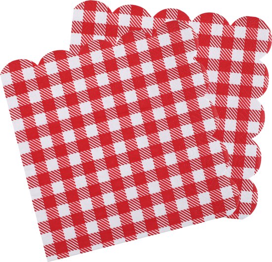 Foto: Santex boerenbont oktoberfest thema servetten 40x stuks 16 cm ginghamprint