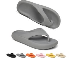 Geweo Badslippers - Slippers Heren - Antislip Zachte Zomer Teenslippers - Grijs - Maat42/43