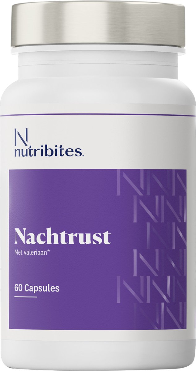 Goedkoopste Nutribites Nachtrust - Natuurlijke mix van kruiden en mineralen - Werkt ontspannend - 60 Vegetarische capsules