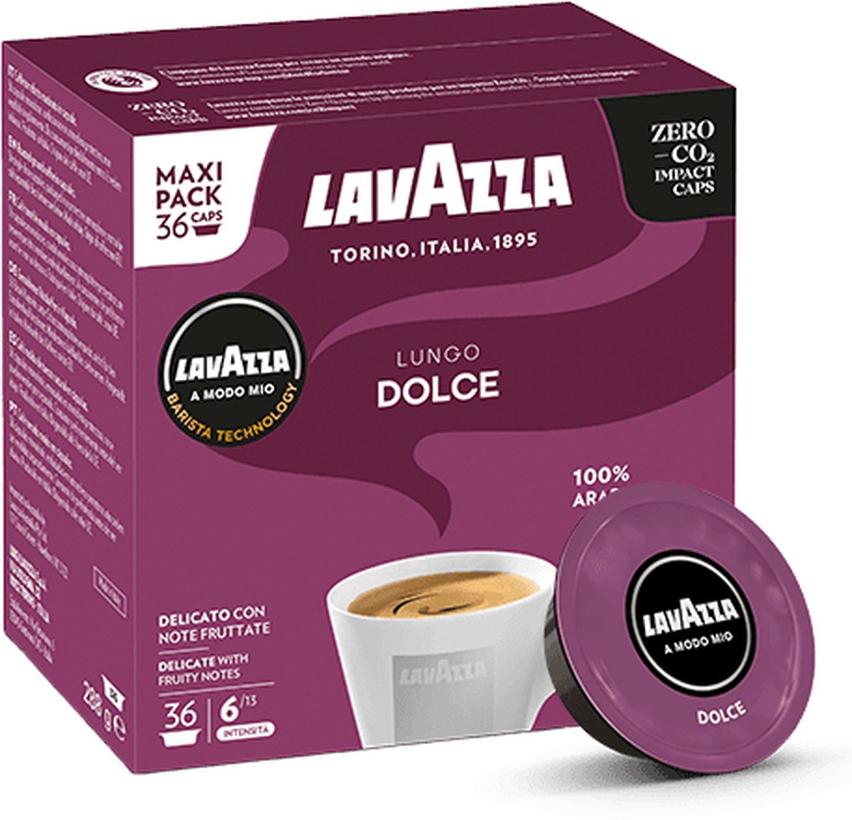 Lavazza A Modo Mio Lungo Dolce 36 stuks Koffiecapsules