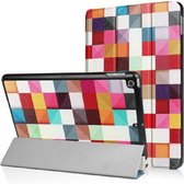 Hoesje Geschikt voor Apple iPad Mini 2 en 3 | 7,9 inch | Tri-Fold met Print | Vouwbaar beschermhoes | Multi-Stand Case | Smartcase | Smart Cover | Beschermcase | Blokken