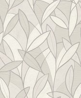 Allure - Moderne Bladeren - Behang - Vliesbehang - Wanddecoratie - Grijs - 0,53 x 10,05 M.