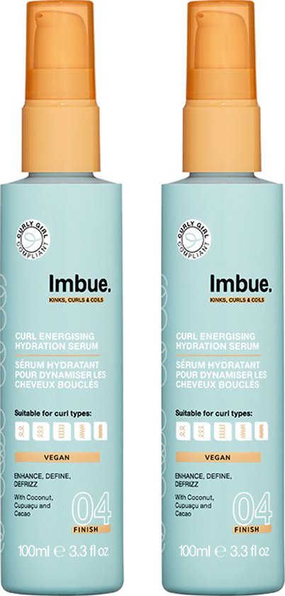 IMBUE Curl Energising Hydration Serum Voordeelverpakking - Haarserum Voor Krullend Haar & Coils - Vegan, Siliconen- & Sulfaatvrij - 2 x 100ml
