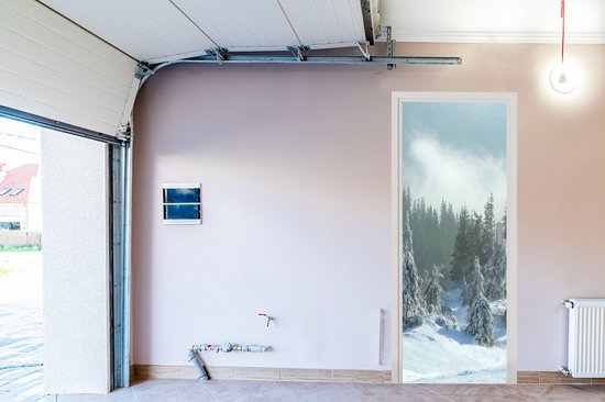 Autocollant Porte 3D Forêt De Cerisiers En Fleurs - 63x205 Cm, Amovible Et Réutilisable - Décoration Murale Ou Porte Printanière
