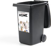 Container sticker Quotes voor thuis - CM - Quote voor thuis 'Home sweet home' met een slaapkamer Klikosticker - 40x60 cm - kliko sticker - weerbestendige containersticker
