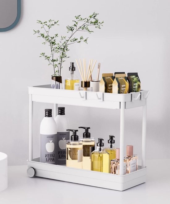 ZCCZ Metalen 2-Tier Badkamer Organizer - Aanrecht Opslag Planken Lade Douche Caddy Keuken Plank Voor Keuken Kantoor Organisatie, Zwart