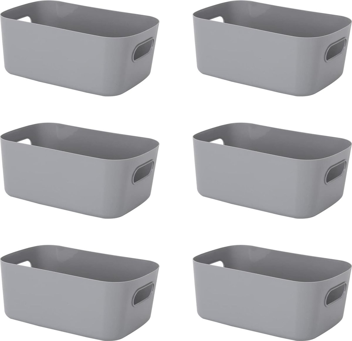 4 stuks opbergmanden, 10 liter, met handgrepen, BPA-vrij, organizer, 37 x 26 x 17 cm, roze - manden voor badkamer, keuken, slaapkamer, huishoudmand