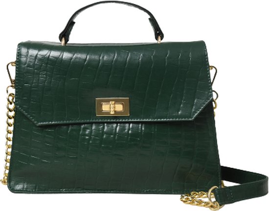 Leather Handbag Green Color - Leer Handtas - Groen Kleur