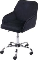 Bureaustoel MCW-F82, bureaustoel directiedraaistoel, retro design fluweel ~ zwart