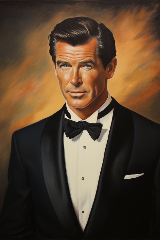 Pierce Brosnan Poster | Affiche Pierce Brosnan | Affiche de James Bond | Affiche d'acteur | Affiche de film | Portrait Affiche | Décoration d'intérieur | 61x91cm | Convient pour Cadres