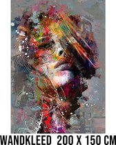 Allernieuwste.nl® Sterke Zelfstandige Vrouw Wandkleed Wandtapijt Wanddecoratie Muurkleed Tapestry - Abstract Graffiti - Kleur - 200 x 150 cm