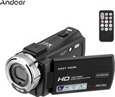 Andoer - Caméra Vlog pour débutants - Caméra Vlog avec écran inclinable - Caméra vidéo avec carte Micro SD 32 Go - Zwart