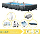 Intex Ultra XTR Frame Zwembad - Opzetzwembad - 975x488x132 cm - Inclusief Onderhoudspakket en Glasparels
