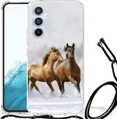 GSM Hoesje Geschikt voor Samsung Galaxy A54 5G Bumper Hoesje met transparante rand Paarden
