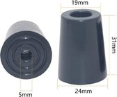 FSW-Products - 1 Stuk - Rubberen Voetjes - Onderzetters - Rubber Dopje - Meubelonderzetter - Trillingsdempers - Antislip - 21 x 31 x 19 mm