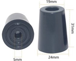 FSW-Products - 4 Stuks Rubberen Voetjes - Onderzetters en Stootdopjes - Rubber Deurstopper - Meubelonderzetter - Trillingsdempers - Antislip Bescherming - 21 x 31 x 19 mm