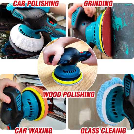 YIWENG Auto Draadloze Polijstmachine, Draadloze Auto Buffer Polijstmachine Kit USB Opladen Digitaal Display voor Huishoudelijke Auto Detailing/Waxen