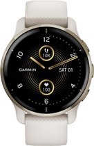 Garmin Venu 2 Plus Health Smartwatch - Amoled touchscreen - spraakbesturing - 9 dagen batterij - Ivory / Cream Gold