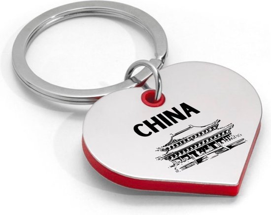 Akyol - china sleutelhanger hartvorm - Piloot - china cadeau - beste land- leuk cadeau voor je vriend om te geven
