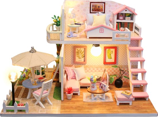 Kit de modèle Maison de poupée miniature - Chambre rose