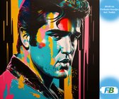 F4B Elvis Presley Diamond Painting 40x40cm | Vierkante Steentjes | Muziek | Artiesten | Zangers | Hollywood | Pakket Volwassenen en Kinderen