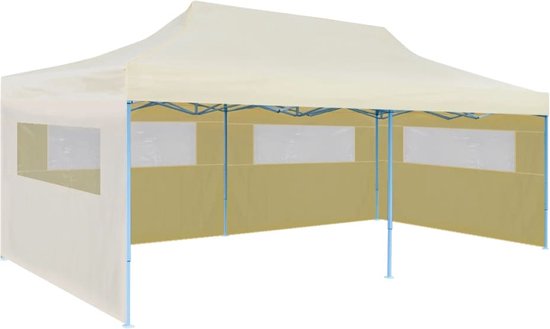 vidaXL Tente de réception pop-up pliable 3x6 m crème