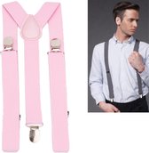 Bretels - Roze - met stevige clip - luxe - heren bretels - unisex