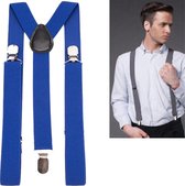 Bretels - Cobalt blauw - met stevige clip - luxe - heren bretels - unisex