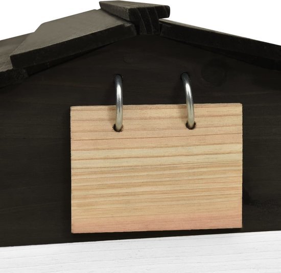 vidaXL - Overkapping - voor - grasmaaier - 78x74x54 - cm - vurenhout - zwart - en - wit van VidaXL — afbeelding 5