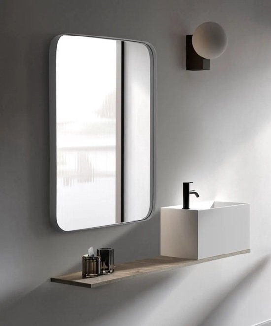 Pochon Home - Miroir Rectangulaire avec Cadre Argenté - 76 x 55 cm - Star In