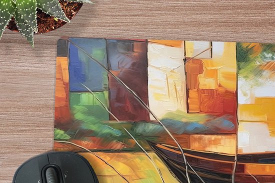 Muismat 30x30 cm - Mousepad Abstract - Kunst - Boot - Kleuren - Muismatten