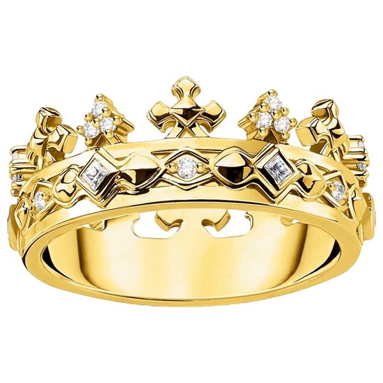 Thomas Sabo Dames Dames ring 925 sterling zilver sterling zilver Zirkonia 52 Goud 32017972