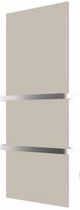 Welltherm metalen Zand infrarood Handdoek droger en paneel met 1 x de doorlopend /gesloten handdoek beugel chroom | 660 Watt | Zandkleurig | 60 x 150 cm