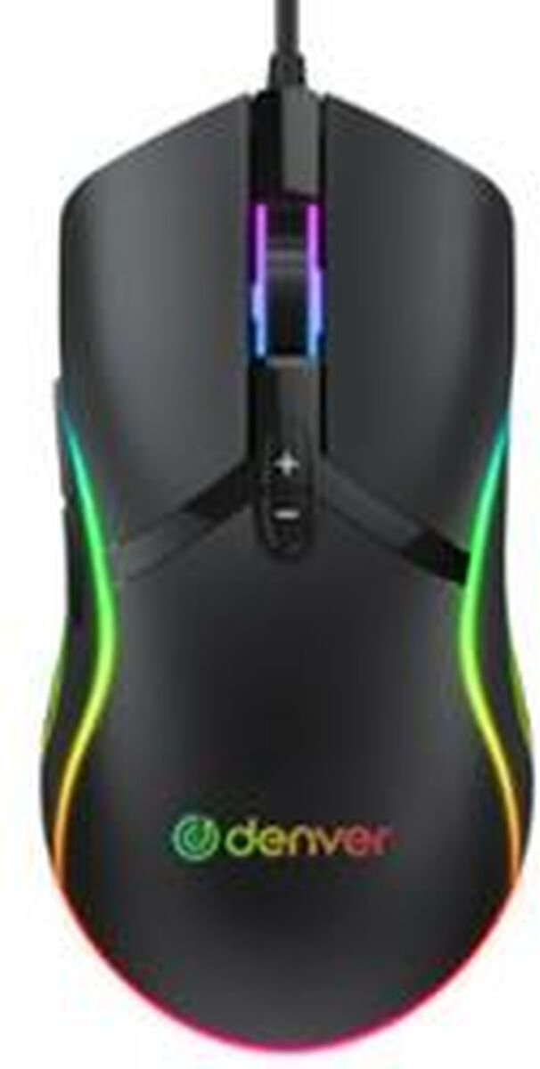 Denver GMO-402 - Gaming muis - Rechtshandig - USB - RGB lichteffecten - 7 knoppen - Optisch - 6400 DPI